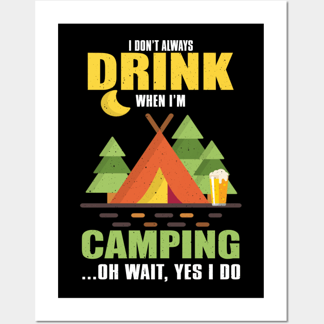 Camp Camping Camper Campfire Campsite Hiking Gift Wall Art by Tee__Dot